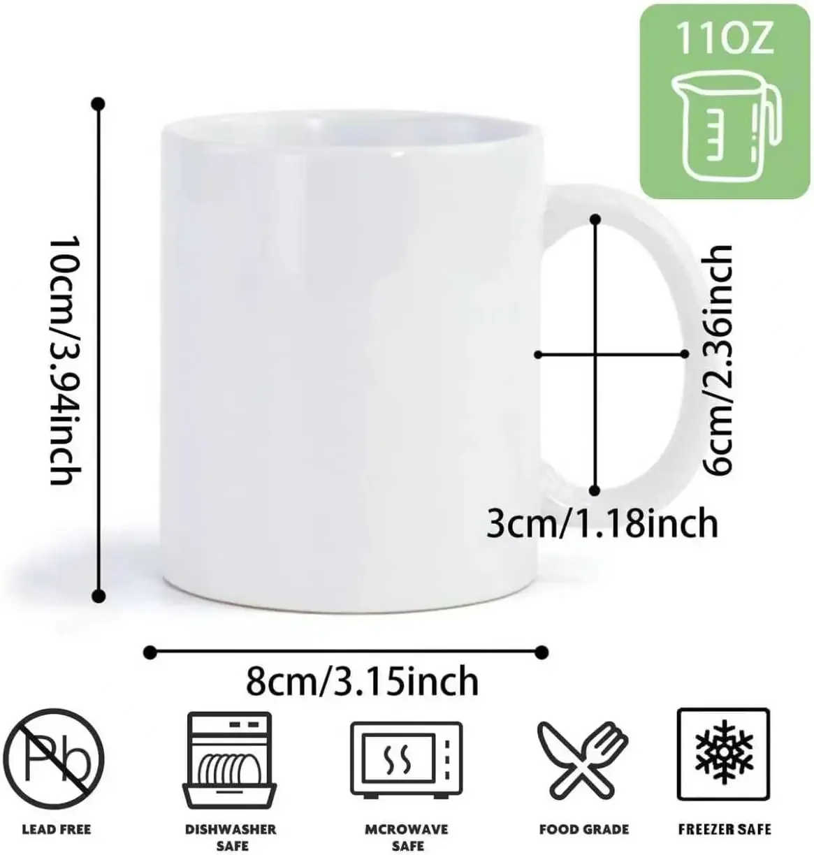 36pcs Sublimation Mugs, 11oz W - Sublimation Mug White ulasan dan harga