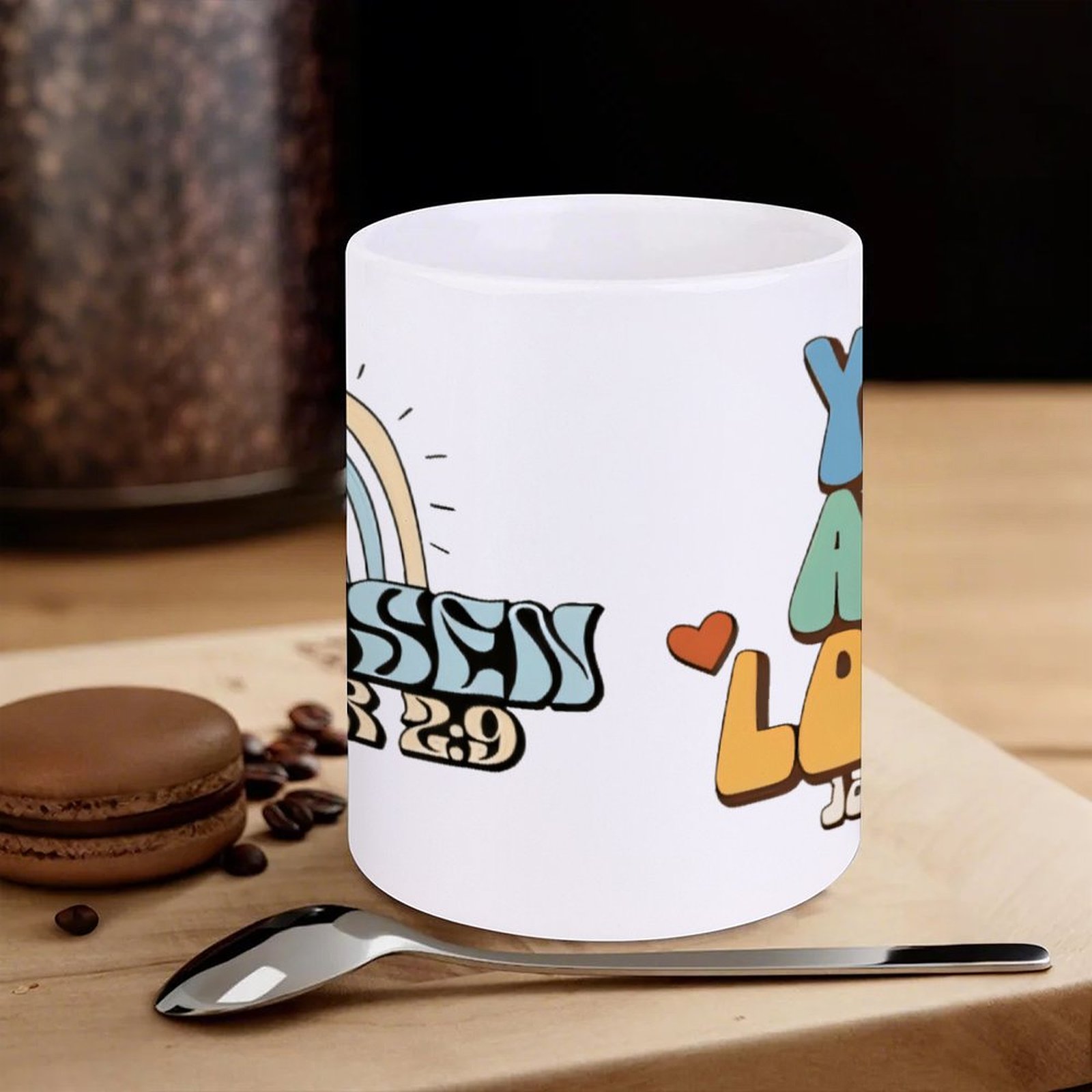 A Rainbow And A Rainbow With T - Sublimation Mug White ulasan dan harga