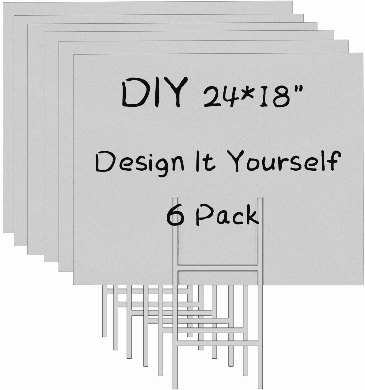 6 Pack 24x18 White Blank Lawn  - Yard Sign Blank ulasan dan harga