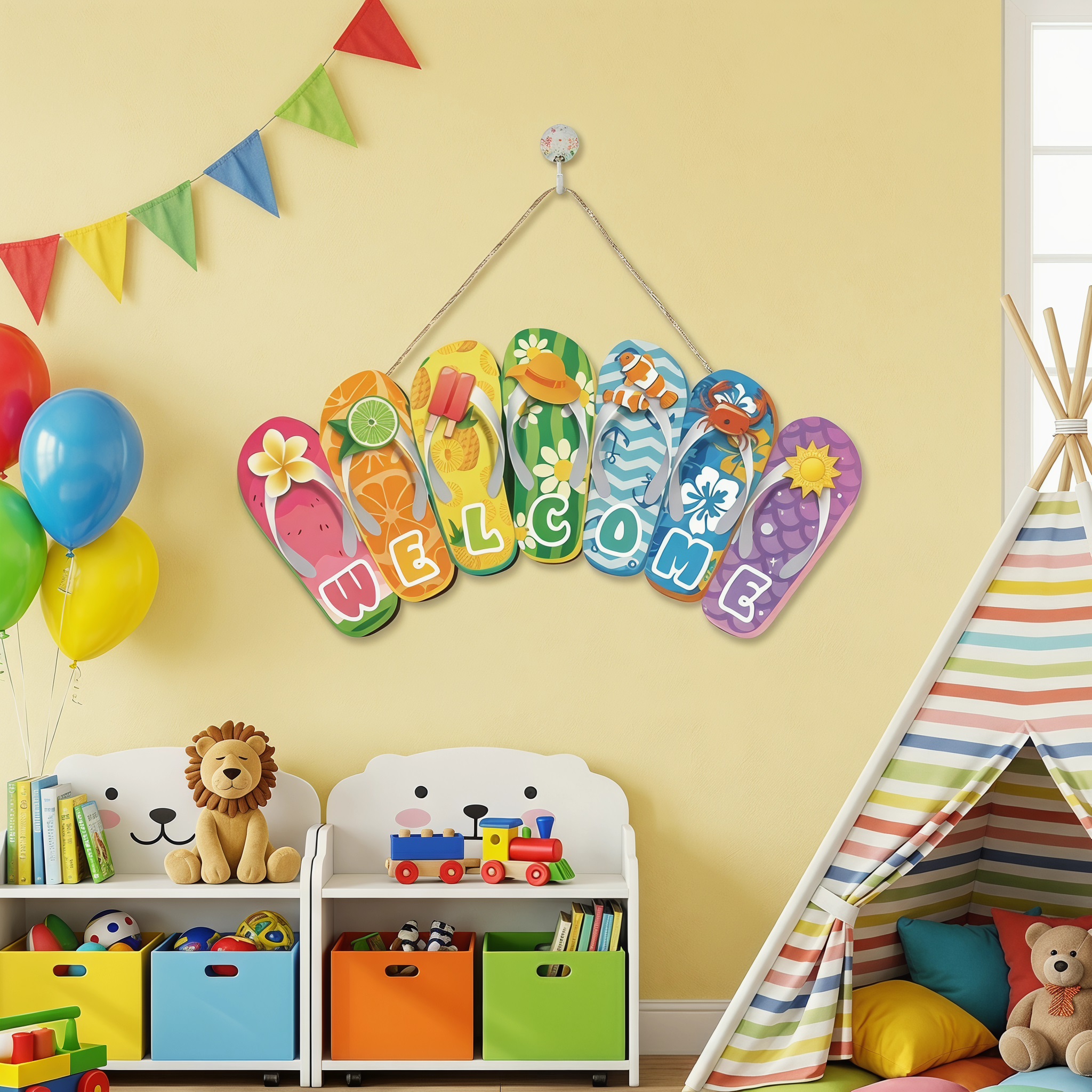 Hello Summer Felt Slippers Doo - Yard Sign Blank ulasan dan harga