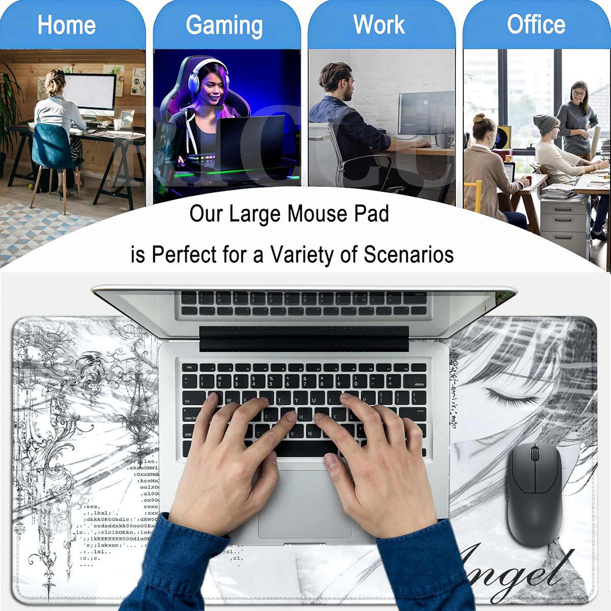 Anime Aesthetics Mousepad Blac - Mouse Pad Blank Sublimation ulasan dan harga