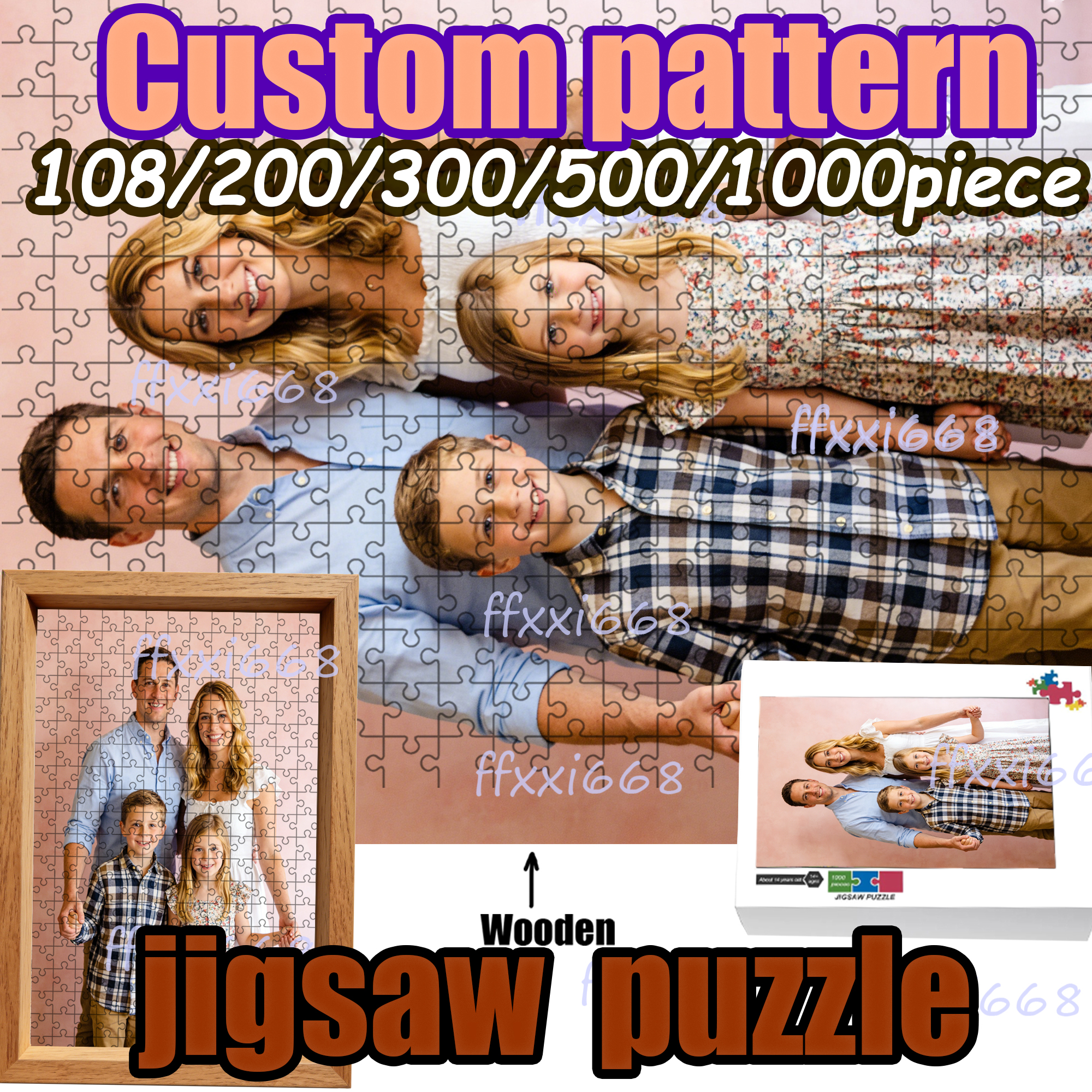 Custom 108/200/300/500/1000pie - Puzzle Blank White ulasan dan harga