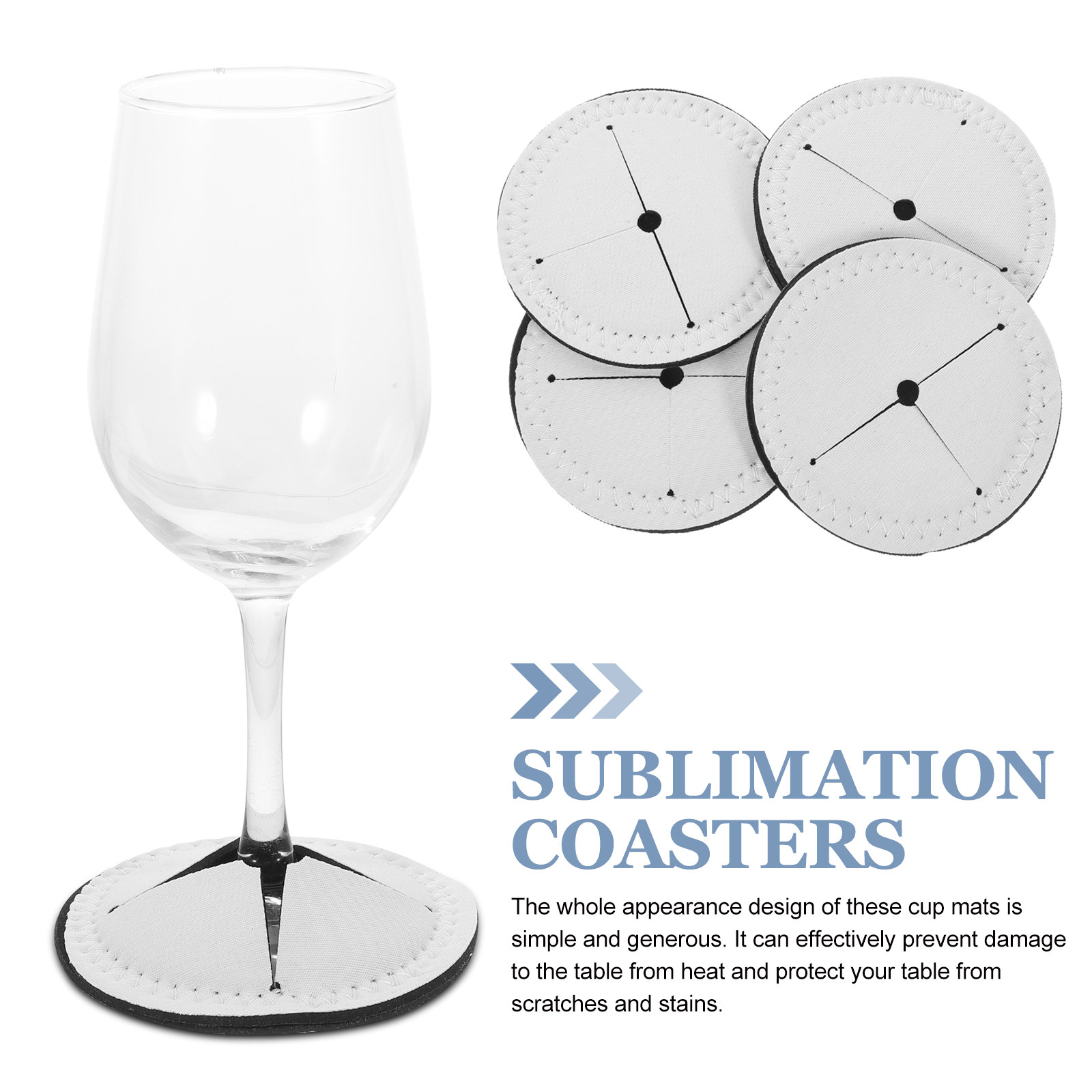 4Pcs Heat Transfer Wine Cup Co - Coaster Sublimation Blank ulasan dan harga