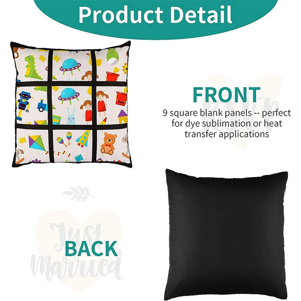 A45I 6Pcs Sublimation Blank Pa - Pillow Cover Sublimation ulasan dan harga