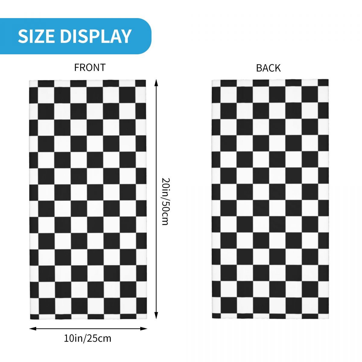 Black And White Checkered Band - Bandana Blank White ulasan dan harga