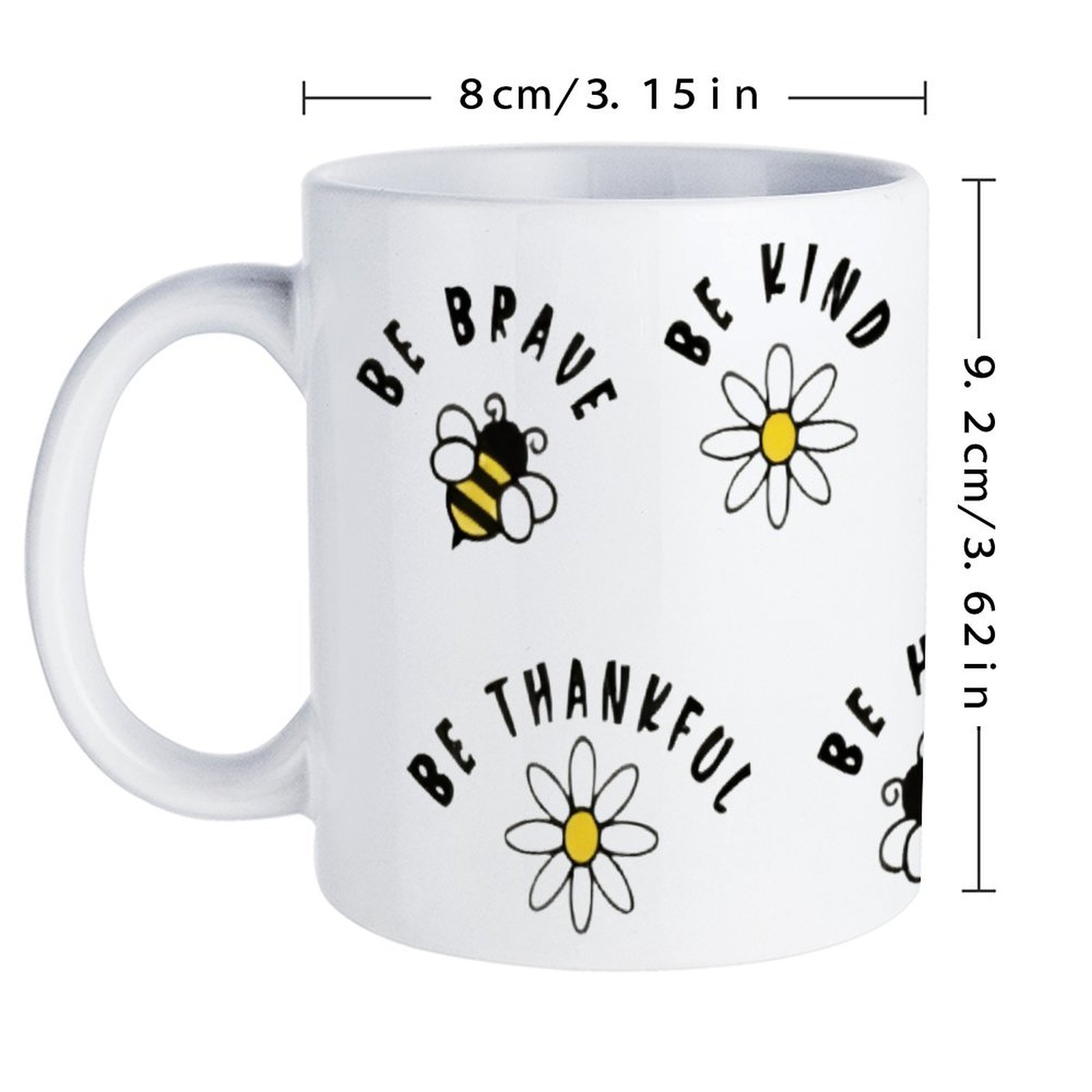 Four Stickers With Bees And Da - Sublimation Mug White ulasan dan harga