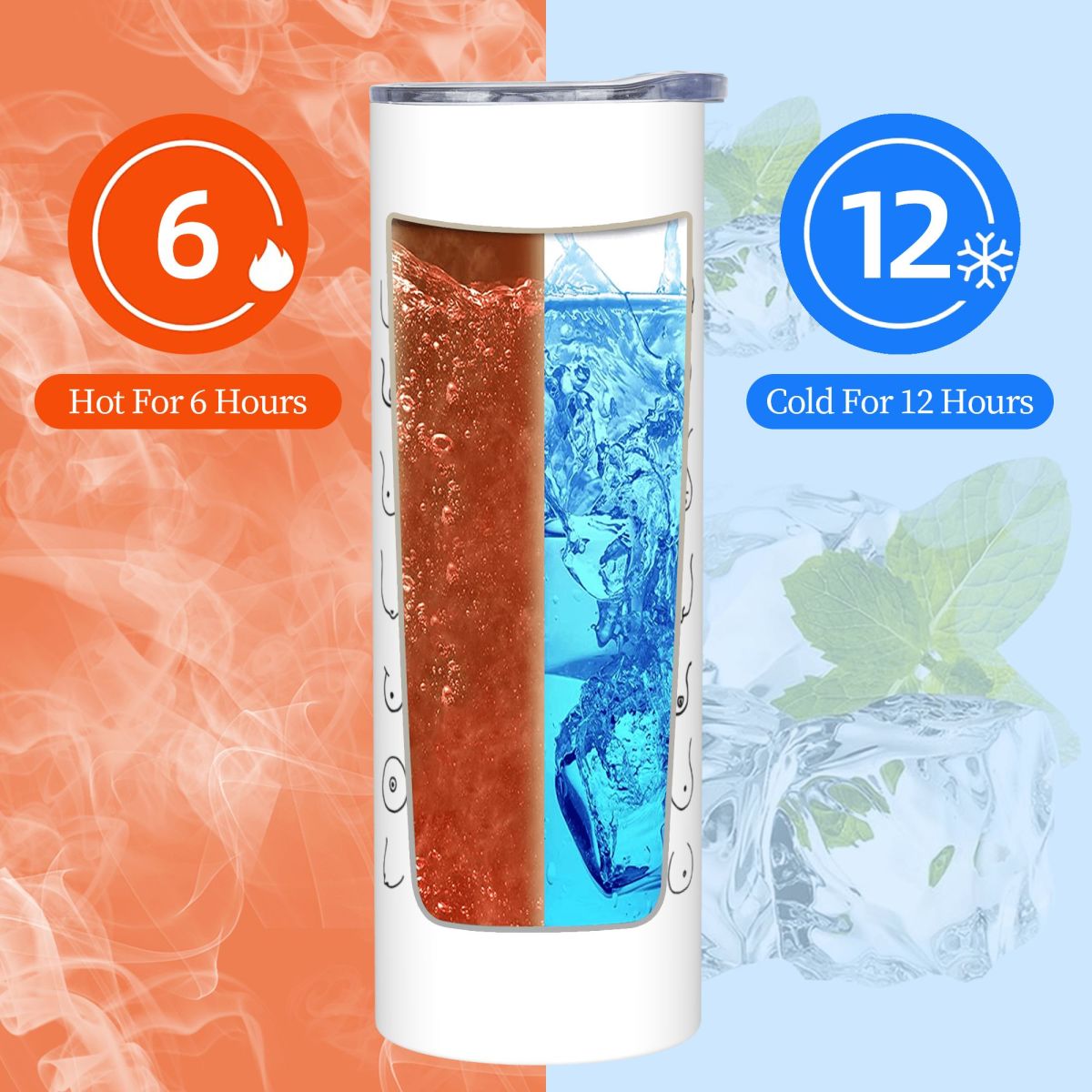 Black And White Tits Drawing S - Tumbler 20Oz White ulasan dan harga