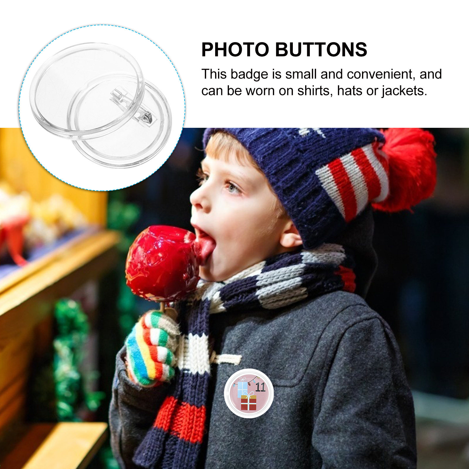 10Pcs Photo Badge Acrylic Meta - Button Badge Blank ulasan dan harga